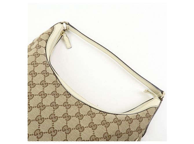 Borsa a tracolla e borsa a mano GUCCI GG Canvas Leather Beige White 153010 - vista 6