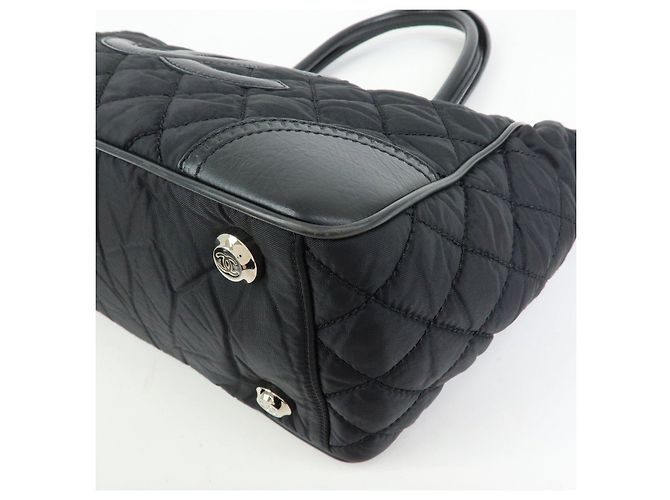 CHANEL Paris New York COCO Mark Nylon Leather Tote Bag Black A33100 - vista 11