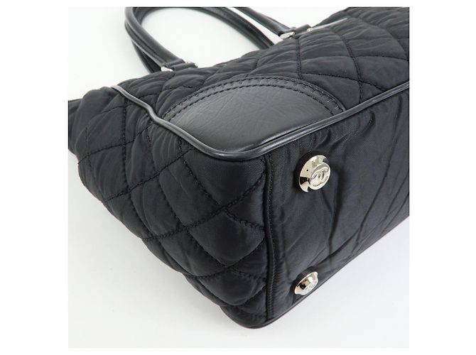 CHANEL Paris New York COCO Mark Nylon Leather Tote Bag Black A33100 - vista 12