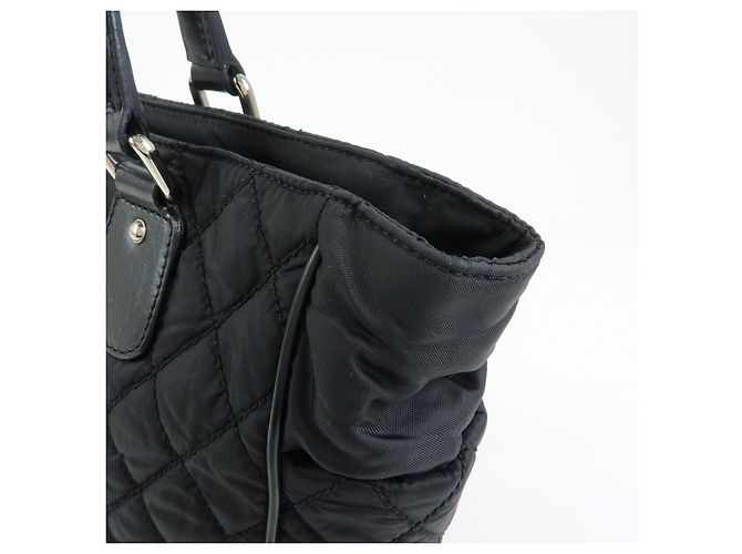 CHANEL Paris New York COCO Mark Nylon Leather Tote Bag Black A33100 - vista 14