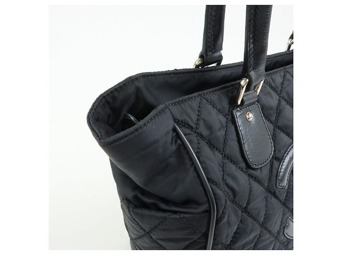 CHANEL Paris New York COCO Mark Nylon Leather Tote Bag Black A33100 - vista 15