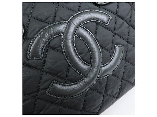 CHANEL Paris New York COCO Mark Nylon Leather Tote Bag Black A33100 - vista 16