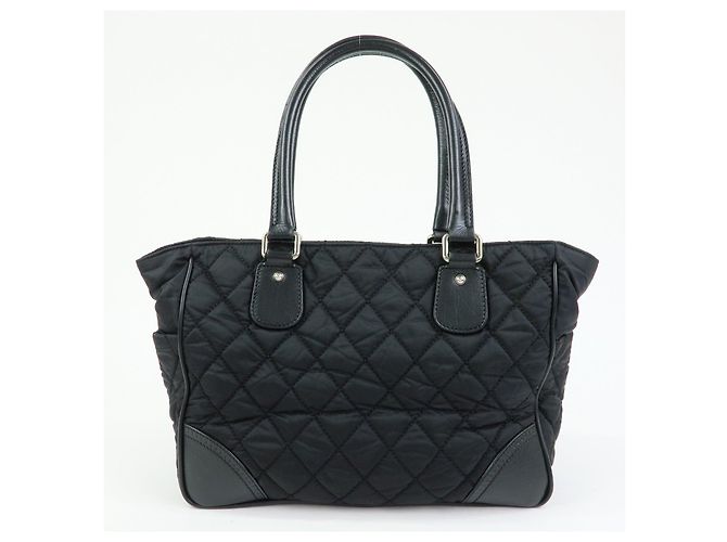 CHANEL Paris New York COCO Mark Nylon Leather Tote Bag Black A33100 - vista 2