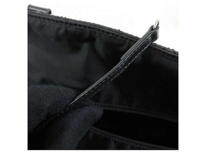 CHANEL Paris New York COCO Mark Nylon Leather Tote Bag Black A33100 - vista 21
