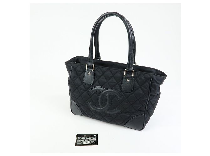 CHANEL Paris New York COCO Mark Nylon Leather Tote Bag Black A33100 - vista 24
