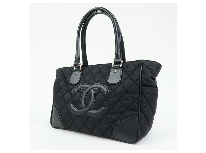 CHANEL Paris New York COCO Mark Nylon Leather Tote Bag Black A33100 - vista 3