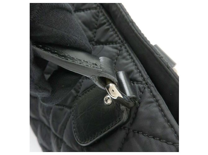 CHANEL Paris New York COCO Mark Nylon Leather Tote Bag Black A33100 - vista 8