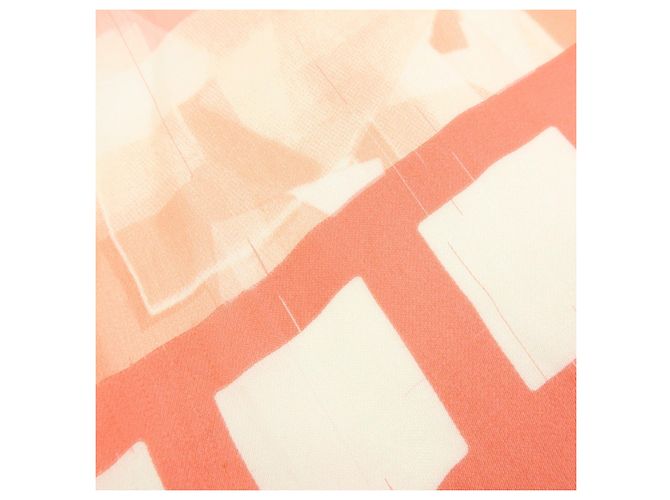 CHANEL COCO Mark Seidentuch 100% Seide Rosa Orange Weiß - Ansicht 9