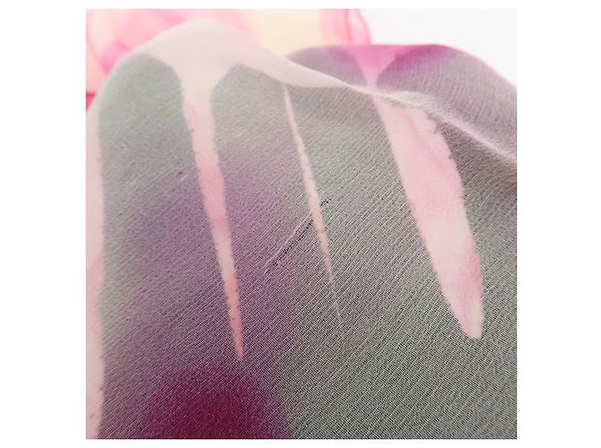 CHANEL COCO Mark Schal 100% Seide Rosa - Ansicht 10