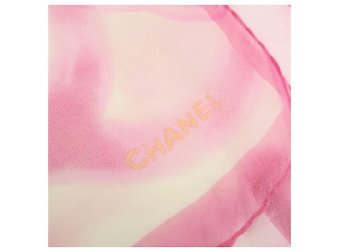 CHANEL COCO Mark Schal 100% Seide Rosa - Ansicht 13