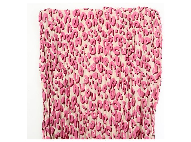 Sciarpa Chal Louis Vuitton Leopardata 100% Cotone Rosa Verde 401910 - vista 10