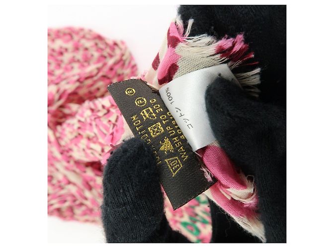 Sciarpa Chal Louis Vuitton Leopardata 100% Cotone Rosa Verde 401910 - vista 13