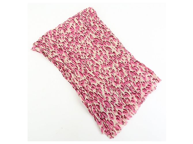 Sciarpa Chal Louis Vuitton Leopardata 100% Cotone Rosa Verde 401910 - vista 2