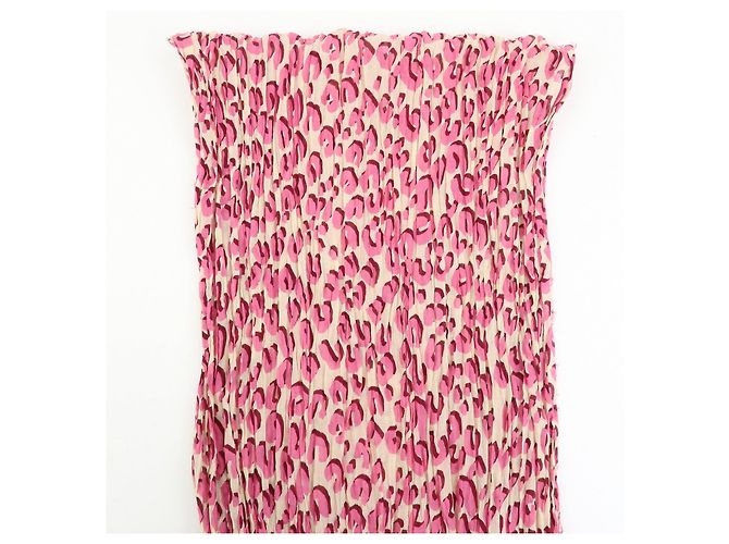 Sciarpa Chal Louis Vuitton Leopardata 100% Cotone Rosa Verde 401910 - vista 6