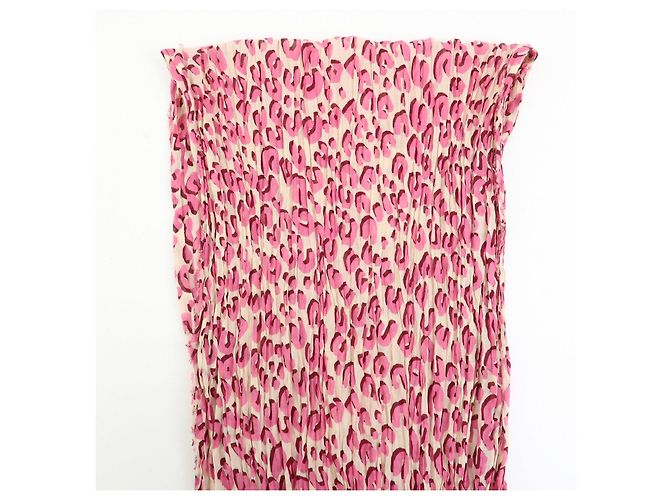 Sciarpa Chal Louis Vuitton Leopardata 100% Cotone Rosa Verde 401910 - vista 8