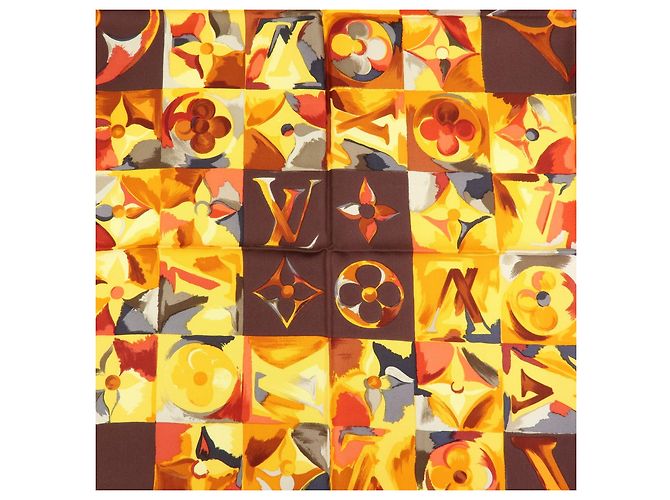 Louis Vuitton Monogram Carre Au Fil Du Temps Silk 100% Scarf M71120 - vista 7