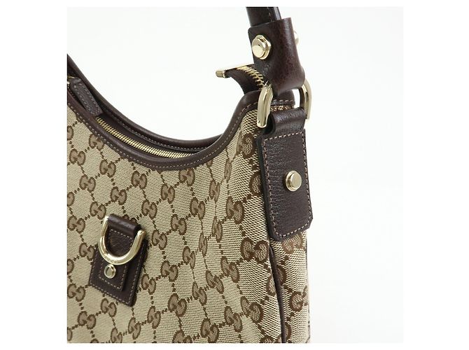 Borsa a tracolla GUCCI Abbey Canvas Leather Brown 130738 - vista 12