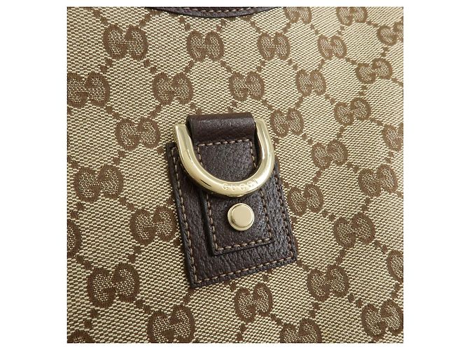 Borsa a tracolla GUCCI Abbey Canvas Leather Brown 130738 - vista 14