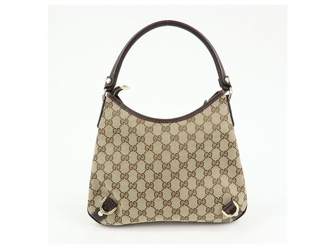 Borsa a tracolla GUCCI Abbey Canvas Leather Brown 130738 - vista 2