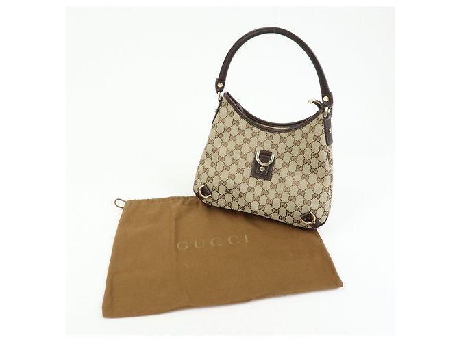 Borsa a tracolla GUCCI Abbey Canvas Leather Brown 130738 - vista 20