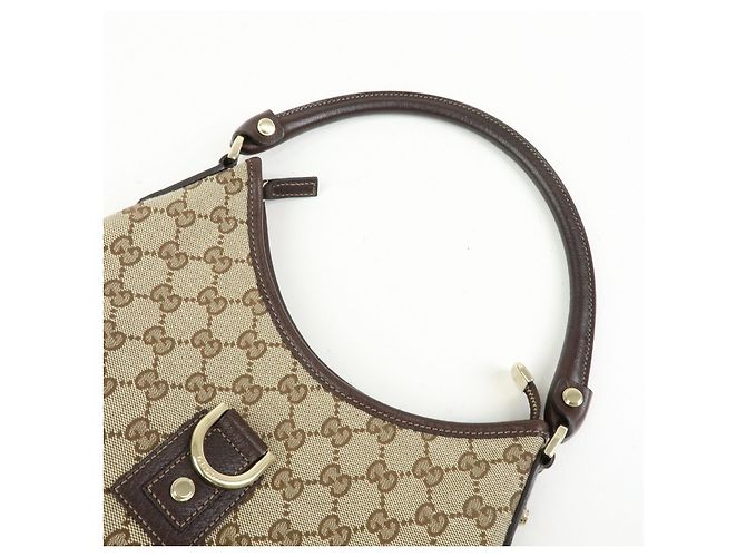 Borsa a tracolla GUCCI Abbey Canvas Leather Brown 130738 - vista 6