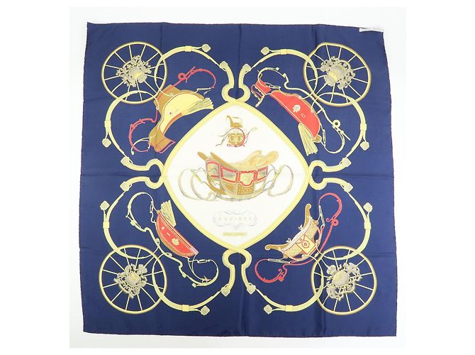Hermès HERMES Carre 90 Seidentuch 100% Seide SPRINGS Navy Yellow - Ansicht 2