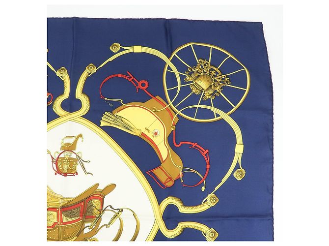Hermès HERMES Carre 90 Seidentuch 100% Seide SPRINGS Navy Yellow - Ansicht 4