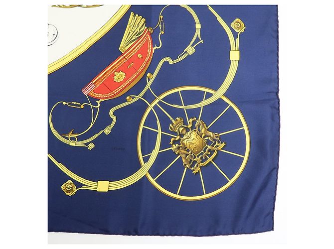 Hermès HERMES Carre 90 Seidentuch 100% Seide SPRINGS Navy Yellow - Ansicht 6