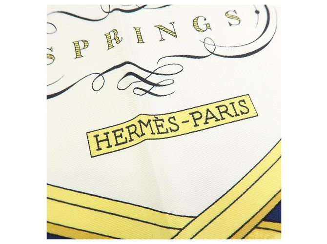 Hermès HERMES Carre 90 Seidentuch 100% Seide SPRINGS Navy Yellow - Ansicht 8