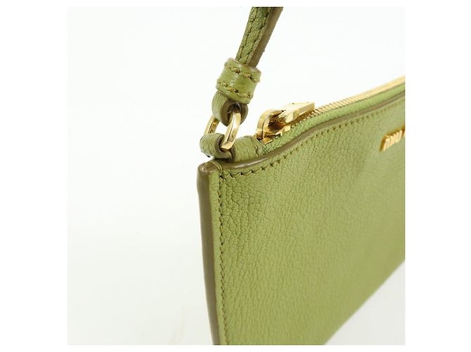 Borsa a tracolla e borsa a mano in pelle Madras con logo MIU MIU Verde - vista 15