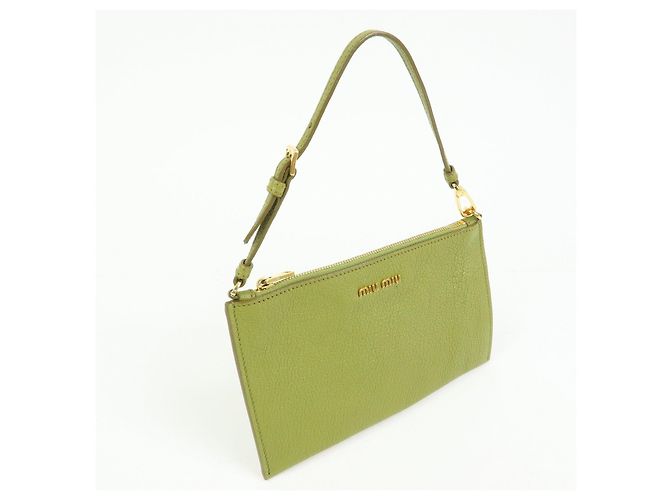 Borsa a tracolla e borsa a mano in pelle Madras con logo MIU MIU Verde - vista 4