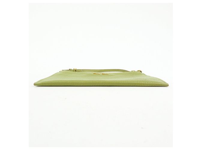 Borsa a tracolla e borsa a mano in pelle Madras con logo MIU MIU Verde - vista 5