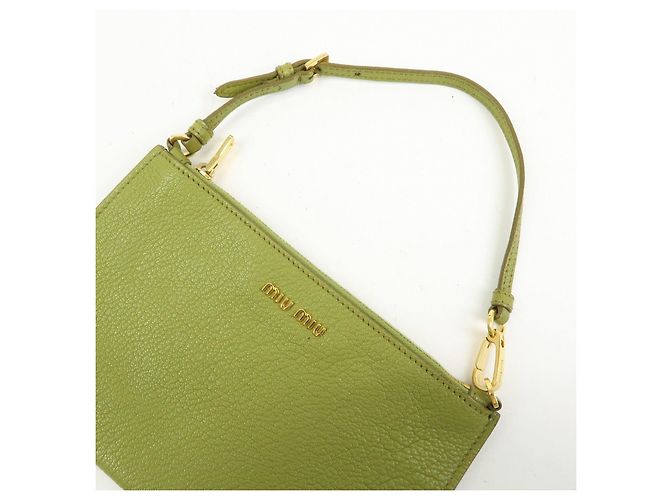 Borsa a tracolla e borsa a mano in pelle Madras con logo MIU MIU Verde - vista 6