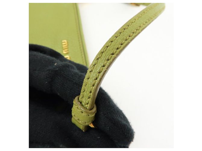 Borsa a tracolla e borsa a mano in pelle Madras con logo MIU MIU Verde - vista 8