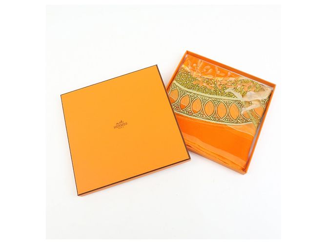 Hermès HERMES Carre 90 Seidentuch 100% Seide AMOURS Orange - Ansicht 12