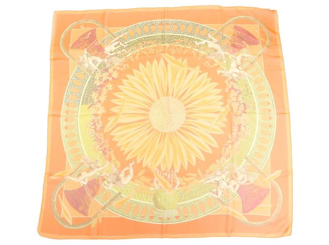 Hermès HERMES Carre 90 Seidentuch 100% Seide AMOURS Orange - Ansicht 2