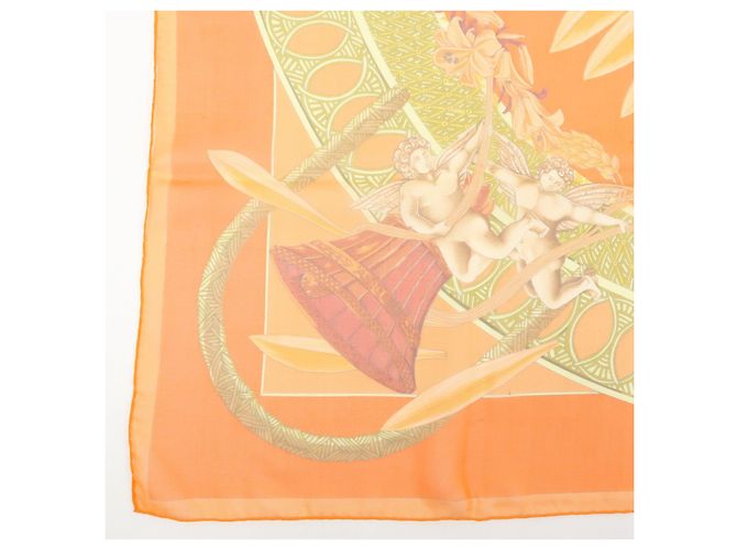 Hermès HERMES Carre 90 Seidentuch 100% Seide AMOURS Orange - Ansicht 5