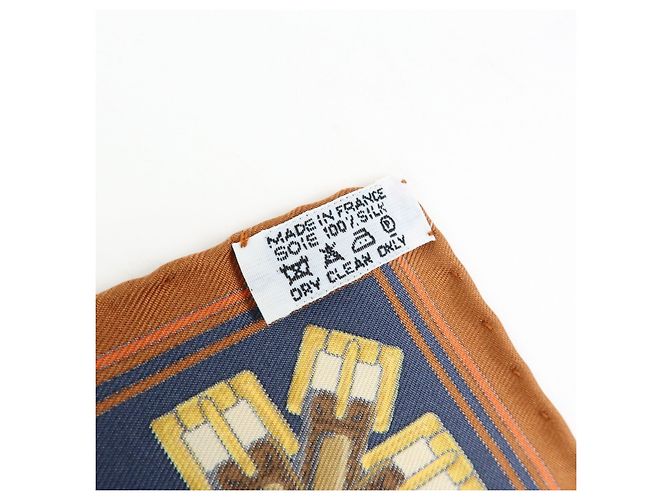 Hermès HERMES Carre 42 Seidentuch 100% LES SANGLES Orange Brown Yellow - Ansicht 10