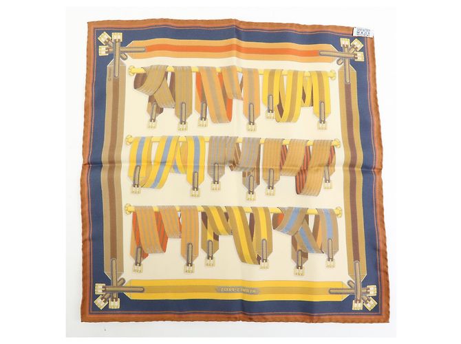 Hermès HERMES Carre 42 Seidentuch 100% LES SANGLES Orange Brown Yellow - Ansicht 2