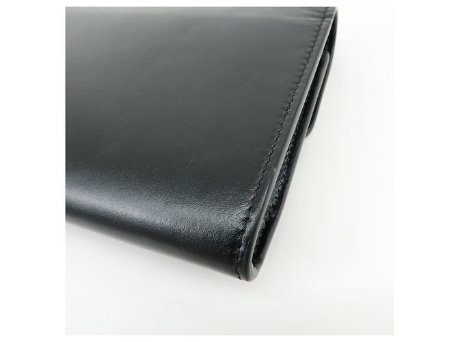 Céline Cartera larga con solapa y cadena de piel CELINE C Logo Negra - vista 12