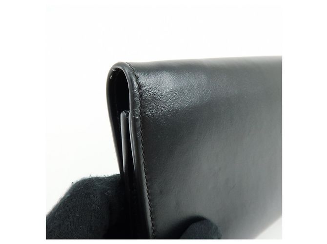 Céline Cartera larga con solapa y cadena de piel CELINE C Logo Negra - vista 16