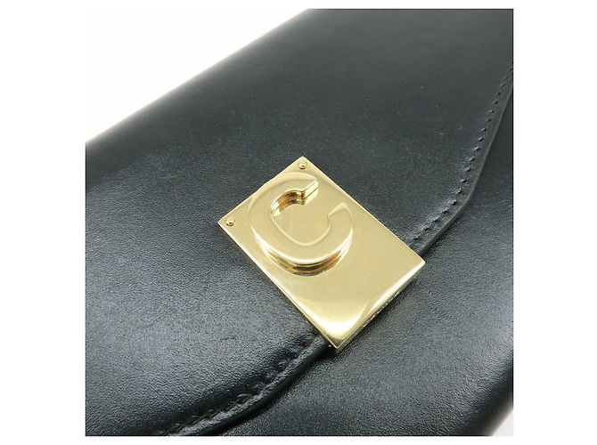 Céline Cartera larga con solapa y cadena de piel CELINE C Logo Negra - vista 17