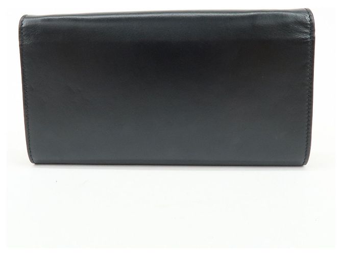 Céline Cartera larga con solapa y cadena de piel CELINE C Logo Negra - vista 2