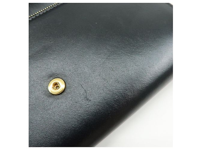 Céline Cartera larga con solapa y cadena de piel CELINE C Logo Negra - vista 20