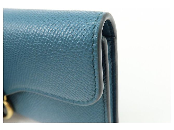 Billetera compacta tri-fold de piel Saddle Christian Dior Azul - vista 10
