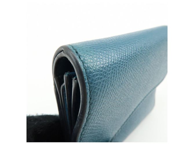 Billetera compacta tri-fold de piel Saddle Christian Dior Azul - vista 11