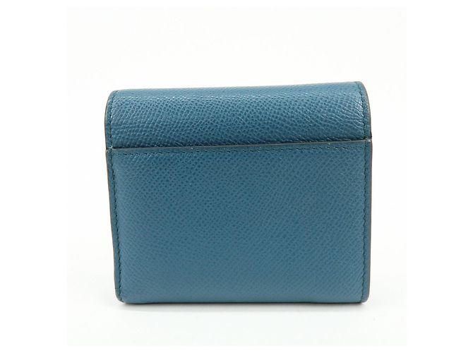 Billetera compacta tri-fold de piel Saddle Christian Dior Azul - vista 2