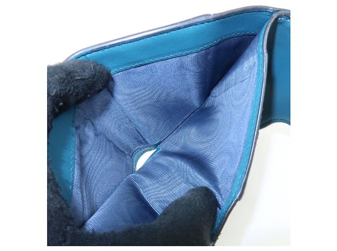 Billetera compacta tri-fold de piel Saddle Christian Dior Azul - vista 21