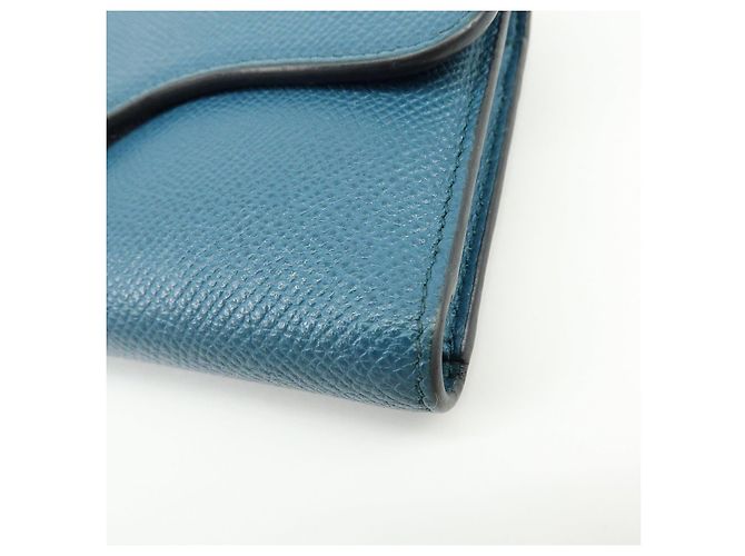 Billetera compacta tri-fold de piel Saddle Christian Dior Azul - vista 6