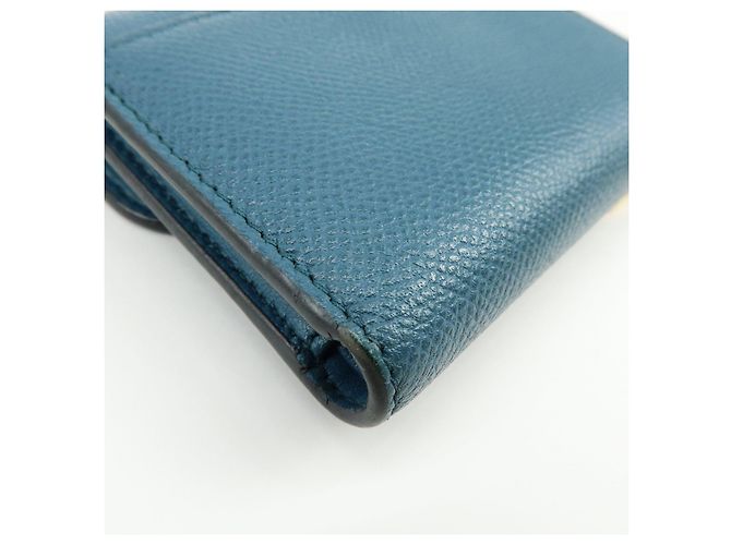 Billetera compacta tri-fold de piel Saddle Christian Dior Azul - vista 9